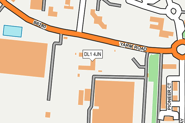 DL1 4JN map - OS OpenMap – Local (Ordnance Survey) DL1 4JN map - OS OpenMap – Local (Ordnance Survey)