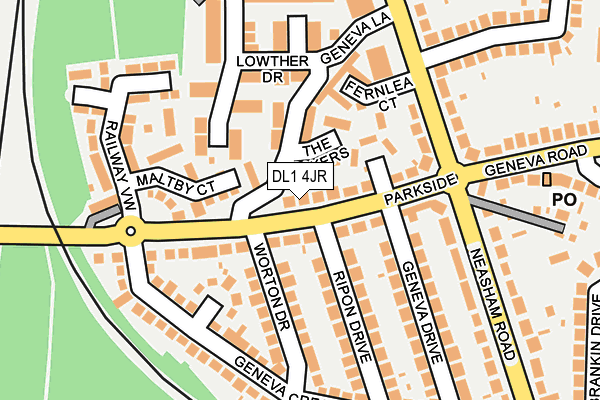 DL1 4JR map - OS OpenMap – Local (Ordnance Survey) DL1 4JR map - OS OpenMap – Local (Ordnance Survey)