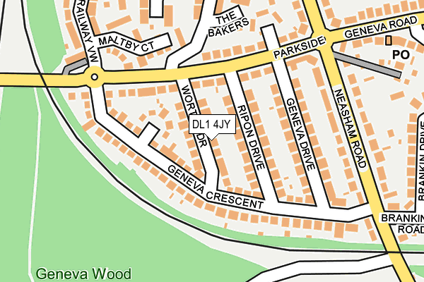 DL1 4JY map - OS OpenMap – Local (Ordnance Survey)