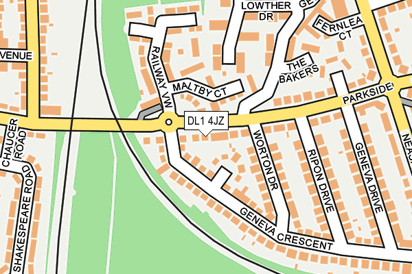 DL1 4JZ map - OS OpenMap – Local (Ordnance Survey) DL1 4JZ map - OS OpenMap – Local (Ordnance Survey)