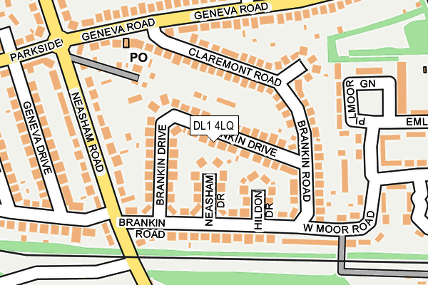 DL1 4LQ map - OS OpenMap – Local (Ordnance Survey) DL1 4LQ map - OS OpenMap – Local (Ordnance Survey)