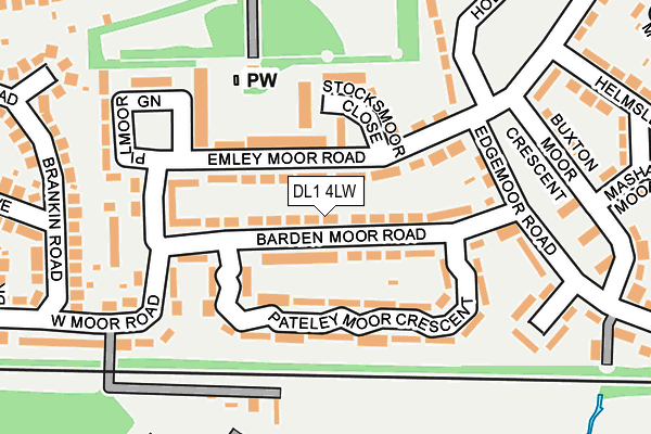 DL1 4LW map - OS OpenMap – Local (Ordnance Survey) DL1 4LW map - OS OpenMap – Local (Ordnance Survey)