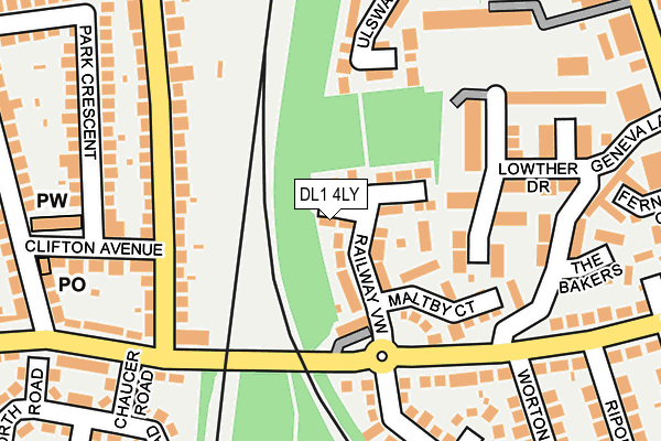 DL1 4LY map - OS OpenMap – Local (Ordnance Survey) DL1 4LY map - OS OpenMap – Local (Ordnance Survey)
