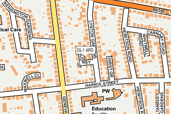 DL1 4PD map - OS OpenMap – Local (Ordnance Survey) DL1 4PD map - OS OpenMap – Local (Ordnance Survey)