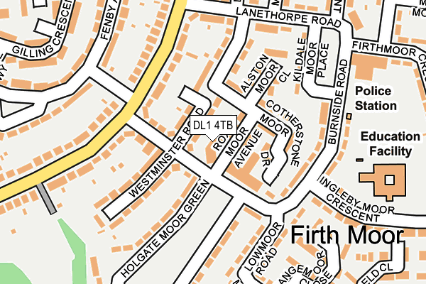 DL1 4TB map - OS OpenMap – Local (Ordnance Survey) DL1 4TB map - OS OpenMap – Local (Ordnance Survey)
