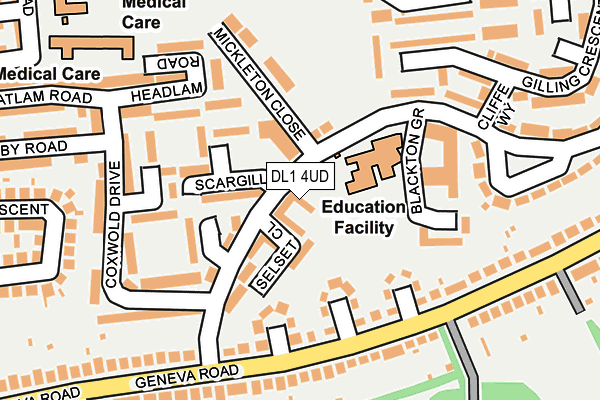 DL1 4UD map - OS OpenMap – Local (Ordnance Survey) DL1 4UD map - OS OpenMap – Local (Ordnance Survey)