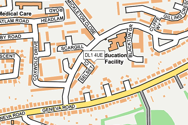 DL1 4UE map - OS OpenMap – Local (Ordnance Survey) DL1 4UE map - OS OpenMap – Local (Ordnance Survey)