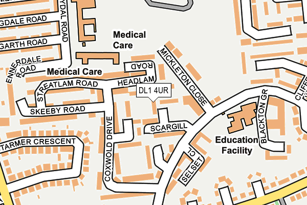 DL1 4UR map - OS OpenMap – Local (Ordnance Survey) DL1 4UR map - OS OpenMap – Local (Ordnance Survey)