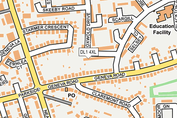 DL1 4XL map - OS OpenMap – Local (Ordnance Survey) DL1 4XL map - OS OpenMap – Local (Ordnance Survey)