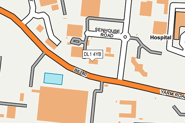 DL1 4YB map - OS OpenMap – Local (Ordnance Survey) DL1 4YB map - OS OpenMap – Local (Ordnance Survey)