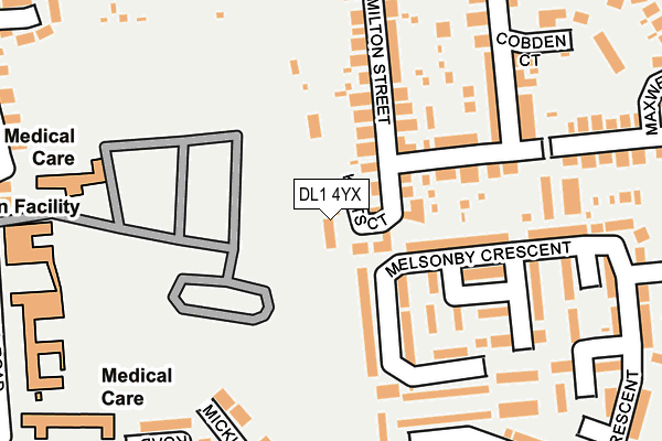 DL1 4YX map - OS OpenMap – Local (Ordnance Survey) DL1 4YX map - OS OpenMap – Local (Ordnance Survey)