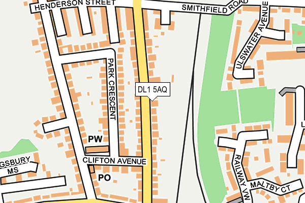 DL1 5AQ map - OS OpenMap – Local (Ordnance Survey) DL1 5AQ map - OS OpenMap – Local (Ordnance Survey)