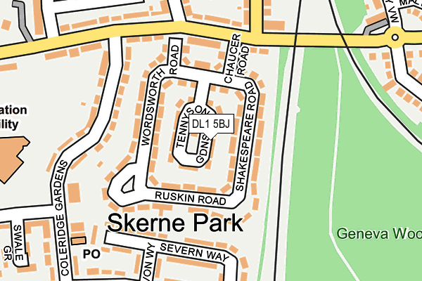 DL1 5BJ map - OS OpenMap – Local (Ordnance Survey) DL1 5BJ map - OS OpenMap – Local (Ordnance Survey)
