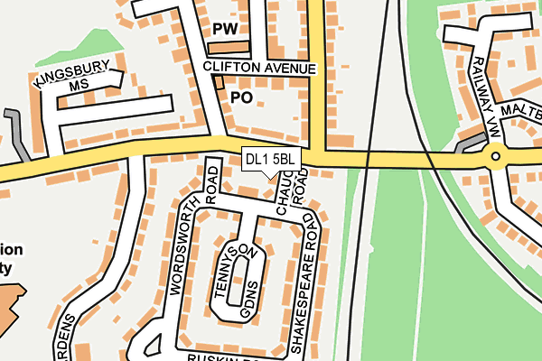DL1 5BL map - OS OpenMap – Local (Ordnance Survey) DL1 5BL map - OS OpenMap – Local (Ordnance Survey)
