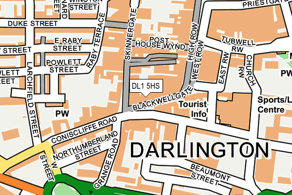 DL1 5HS map - OS OpenMap – Local (Ordnance Survey)