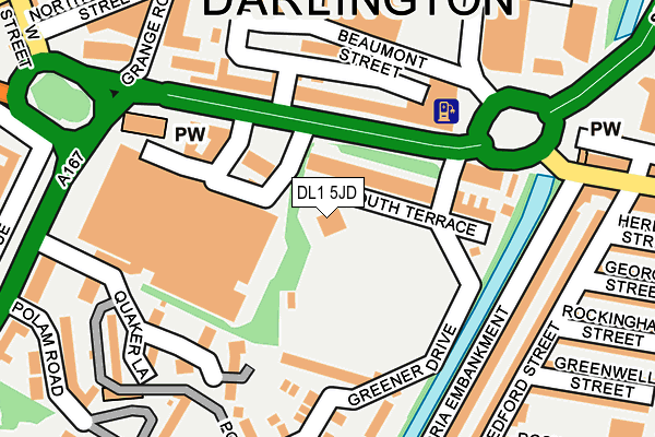 DL1 5JD map - OS OpenMap – Local (Ordnance Survey)