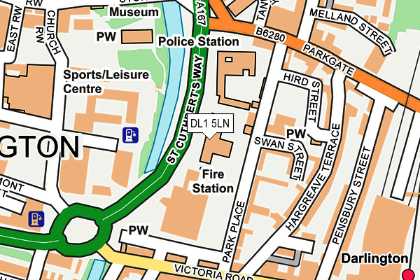 DL1 5LN map - OS OpenMap – Local (Ordnance Survey) DL1 5LN map - OS OpenMap – Local (Ordnance Survey)