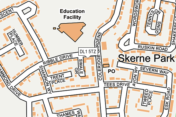 DL1 5TZ map - OS OpenMap – Local (Ordnance Survey) DL1 5TZ map - OS OpenMap – Local (Ordnance Survey)