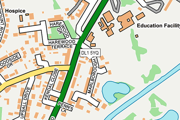 DL1 5YQ map - OS OpenMap – Local (Ordnance Survey)