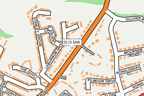 DL10 5AW map - OS OpenMap – Local (Ordnance Survey) DL10 5AW map - OS OpenMap – Local (Ordnance Survey)