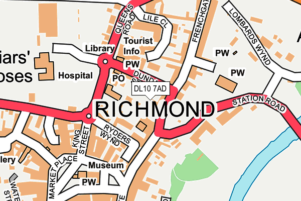 DL10 7AD map - OS OpenMap – Local (Ordnance Survey) DL10 7AD map - OS OpenMap – Local (Ordnance Survey)