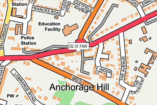 DL10 7AW map - OS OpenMap – Local (Ordnance Survey) DL10 7AW map - OS OpenMap – Local (Ordnance Survey)