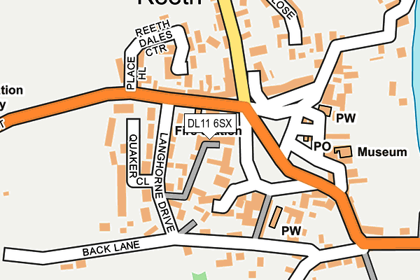 DL11 6SX map - OS OpenMap – Local (Ordnance Survey) DL11 6SX map - OS OpenMap – Local (Ordnance Survey)