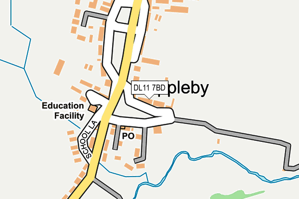 DL11 7BD map - OS OpenMap – Local (Ordnance Survey) DL11 7BD map - OS OpenMap – Local (Ordnance Survey)
