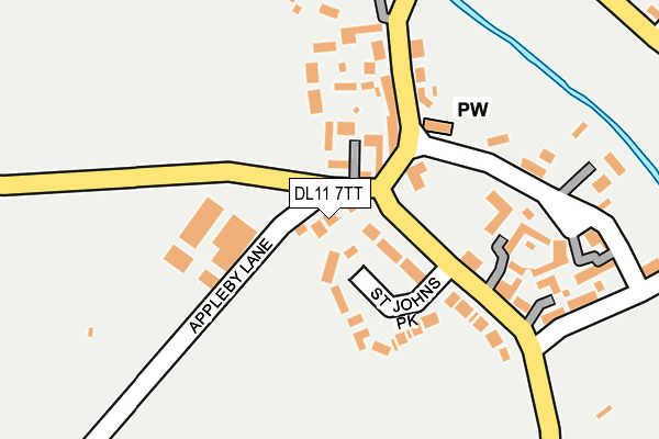 DL11 7TT map - OS OpenMap – Local (Ordnance Survey) DL11 7TT map - OS OpenMap – Local (Ordnance Survey)