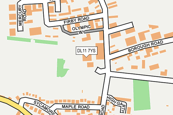 DL11 7YS map - OS OpenMap – Local (Ordnance Survey) DL11 7YS map - OS OpenMap – Local (Ordnance Survey)