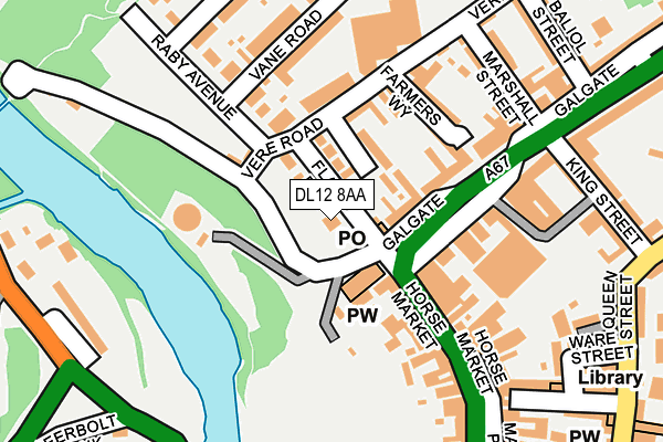 DL12 8AA map - OS OpenMap – Local (Ordnance Survey) DL12 8AA map - OS OpenMap – Local (Ordnance Survey)