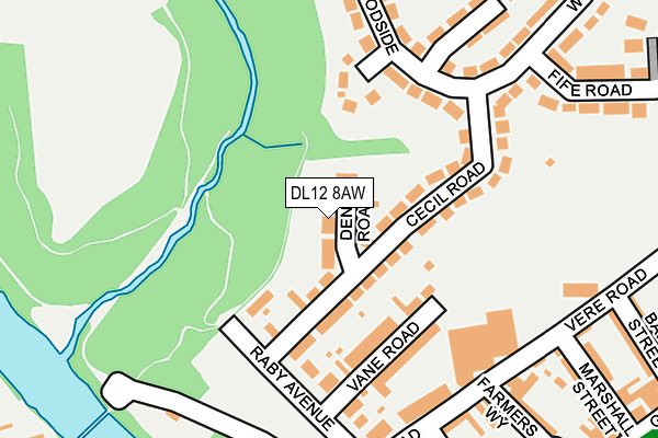 DL12 8AW map - OS OpenMap – Local (Ordnance Survey)