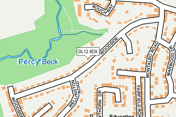 DL12 8DX map - OS OpenMap – Local (Ordnance Survey) DL12 8DX map - OS OpenMap – Local (Ordnance Survey)
