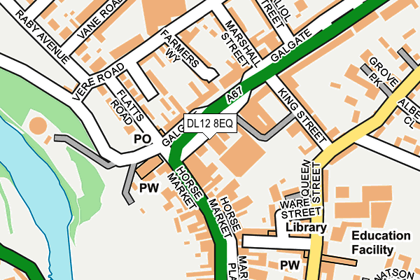 DL12 8EQ map - OS OpenMap – Local (Ordnance Survey)