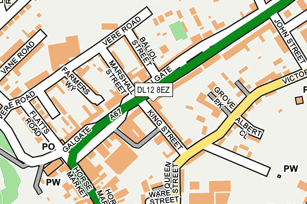 DL12 8EZ map - OS OpenMap – Local (Ordnance Survey) DL12 8EZ map - OS OpenMap – Local (Ordnance Survey)