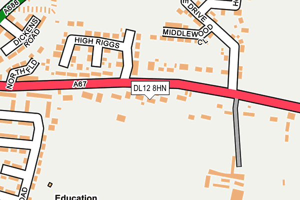 DL12 8HN map - OS OpenMap – Local (Ordnance Survey) DL12 8HN map - OS OpenMap – Local (Ordnance Survey)