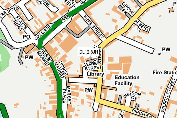 DL12 8JH map - OS OpenMap – Local (Ordnance Survey) DL12 8JH map - OS OpenMap – Local (Ordnance Survey)