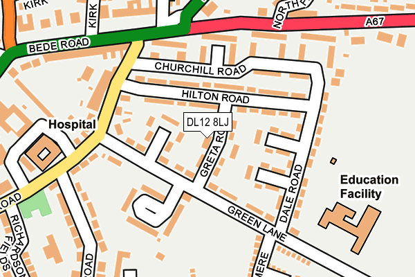 DL12 8LJ map - OS OpenMap – Local (Ordnance Survey) DL12 8LJ map - OS OpenMap – Local (Ordnance Survey)
