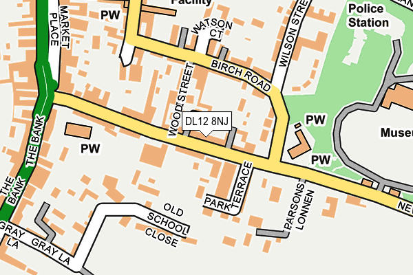 DL12 8NJ map - OS OpenMap – Local (Ordnance Survey) DL12 8NJ map - OS OpenMap – Local (Ordnance Survey)