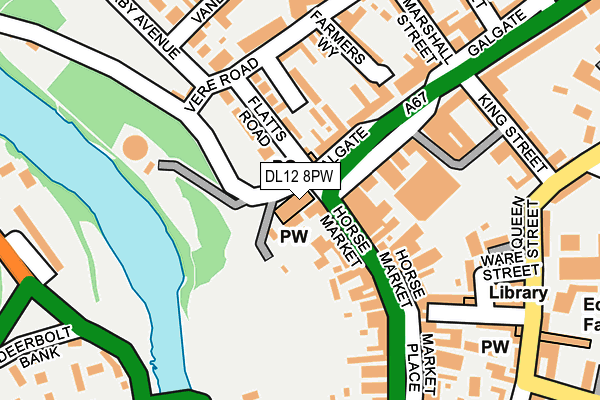 DL12 8PW map - OS OpenMap – Local (Ordnance Survey) DL12 8PW map - OS OpenMap – Local (Ordnance Survey)