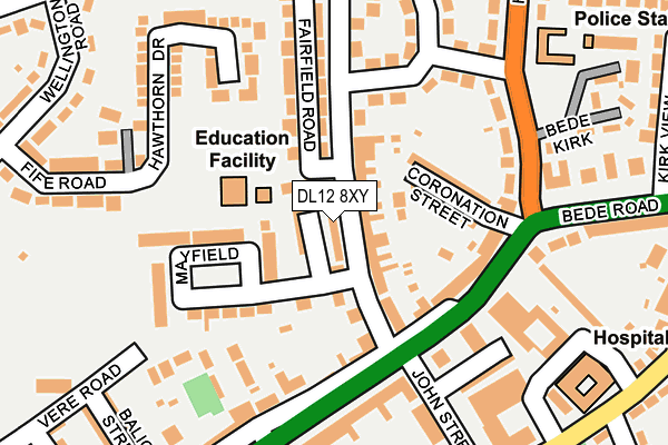 DL12 8XY map - OS OpenMap – Local (Ordnance Survey) DL12 8XY map - OS OpenMap – Local (Ordnance Survey)