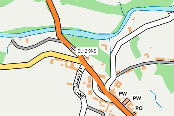 DL12 9NS map - OS OpenMap – Local (Ordnance Survey) DL12 9NS map - OS OpenMap – Local (Ordnance Survey)