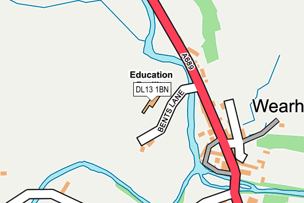 DL13 1BN map - OS OpenMap – Local (Ordnance Survey) DL13 1BN map - OS OpenMap – Local (Ordnance Survey)