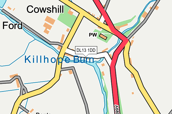 DL13 1DD map - OS OpenMap – Local (Ordnance Survey) DL13 1DD map - OS OpenMap – Local (Ordnance Survey)