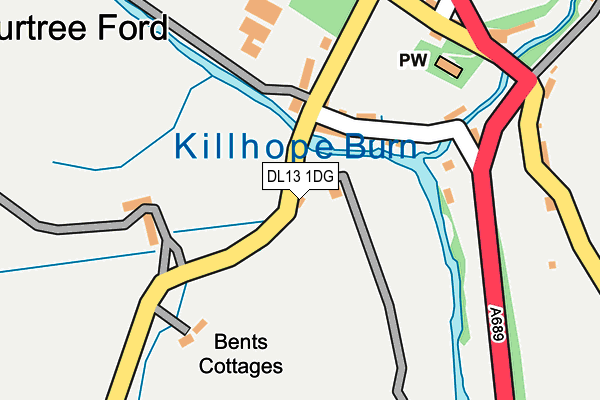 DL13 1DG map - OS OpenMap – Local (Ordnance Survey) DL13 1DG map - OS OpenMap – Local (Ordnance Survey)