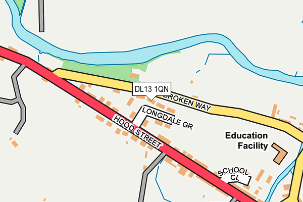 DL13 1QN map - OS OpenMap – Local (Ordnance Survey) DL13 1QN map - OS OpenMap – Local (Ordnance Survey)