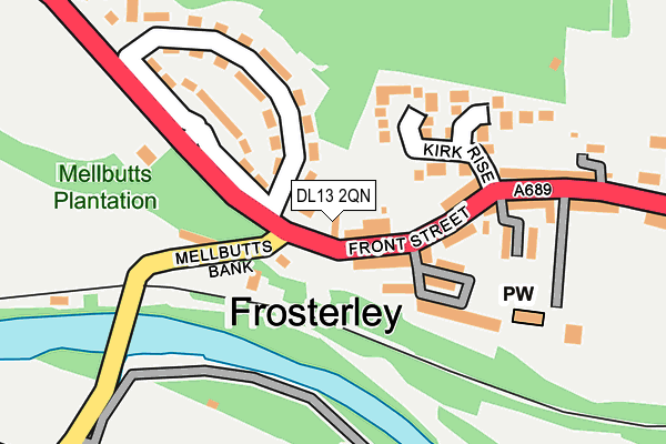 DL13 2QN map - OS OpenMap – Local (Ordnance Survey) DL13 2QN map - OS OpenMap – Local (Ordnance Survey)