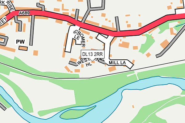 DL13 2RR map - OS OpenMap – Local (Ordnance Survey) DL13 2RR map - OS OpenMap – Local (Ordnance Survey)