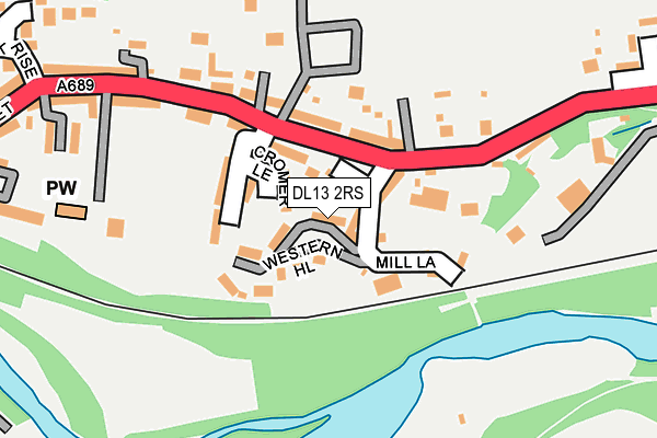 DL13 2RS map - OS OpenMap – Local (Ordnance Survey) DL13 2RS map - OS OpenMap – Local (Ordnance Survey)