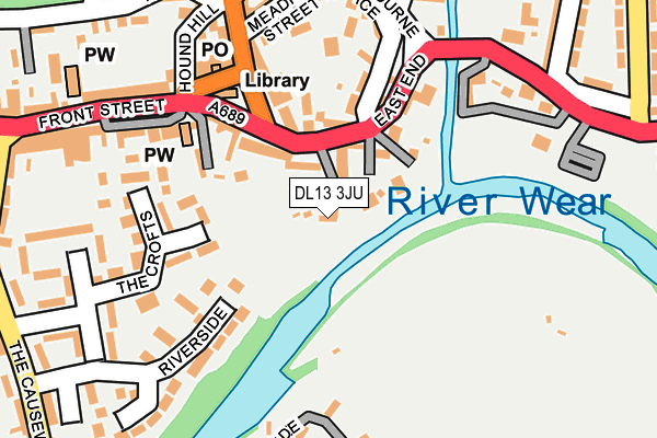DL13 3JU map - OS OpenMap – Local (Ordnance Survey) DL13 3JU map - OS OpenMap – Local (Ordnance Survey)